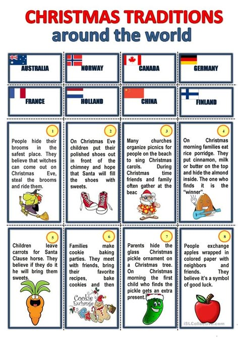 Around The World Worksheets, Christmas Traditions Around The World, Traditions Around The World, English Christmas, Christmas Teaching, Christmas Around The World, Christmas Worksheets, Celebration Around The World, Holidays Around The World