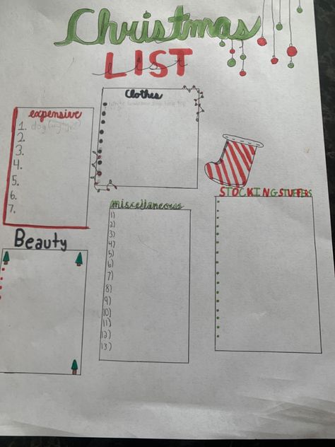 Wish List Aesthetic Template, Preppy Christmas List Template, Christmas Wish List Aesthetic Paper, Aesthetic Christmas Wish List Template, Christmas List Setup, Cute Christmas Wishlist Ideas On Paper, Christmas Wishlist Paper Ideas, Christmas List Aesthetic Notes, Christmas Wishlist Template Aesthetic