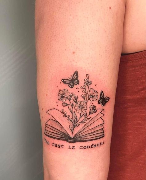 The Rest Is Confetti, Writer Tattoo, Simple Forearm Tattoos, Cute Simple Tattoos, Bookish Tattoos, Small Forearm Tattoos, Bunny Tattoos, Tattoos For Lovers, Tasteful Tattoos