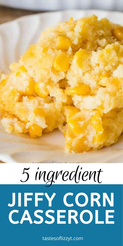 Easy Corn Casserole Recipe, Easy Corn Casserole, Corn Recipes Side Dishes, Dinner Noodles, Dinner Sandwich, Jiffy Mix, Easy Corn, Thanksgiving Food Sides, Corn Casserole Recipe