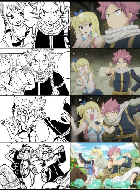 Natsu And Lucy Kiss, Manga Vs Anime, Fairy Tail Images, Fairy Tail Natsu And Lucy, Fairy Tail Pictures, Fariy Tail, Fairy Tail Love, Fairy Tail Nalu, Fairy Tail Guild