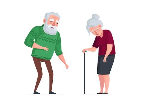 Vector unhealthy sick elderly couple sta... | Premium Vector #Freepik #vector #old-character #old-man #old-person #old-age Elderly Couples, Old Person, Old Couples, Bearded Man, Old Age, Face Down, Old People, Men Boys, Old Men