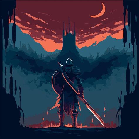 Fantasy Vector Art, Soldado Medieval, Epic Warrior, Free Vectors, Medieval Fantasy, Images Photos, Vector Art, Soldier, Sci Fi