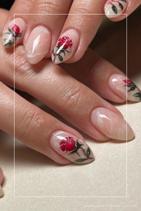 elegant rose nails designs Rose Nails Acrylic Art Designs, Pink Rose Nail Designs, Pink Roses Nails, Pink Rose Nail Art, Rose Art Nails, Rose Inspired Nails, Roses Nails Design, Rose Nails Acrylic, Rose On Nails