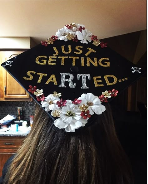 Radiologic Technology graduation cap! Could work for respiratory therapist too! Radiology Student Graduation Cap, Grad Cap Ideas Radiology, Xray Cap Decoration, Just Getting Started Graduation Cap, Radiology Grad Caps, Graduation Cap Designs Respiratory Therapy, Graduation Cap Designs Rad Tech, Mri Tech Graduation Cap, Graduation Cap Designs Xray Tech