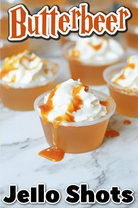 Mini Cocktails, Pudding Shot Recipes, Harry Potter Parties Food, Jello Pudding Shots, Butterbeer Recipe, Alcoholic Desserts, Recipes By Ingredients, Jell O Shots, Pudding Shots