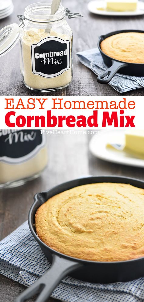 Bulk Cornbread Recipe, Diy Cornbread Mix Recipe, Cornbread Mix In A Jar, Jiffy Cornbread Mix Diy, Make Ahead Mixes Pantries, Dry Sauce Mixes, Homemade Cornbread Mix Recipe, Dry Biscuit Mix Recipe, Make Ahead Mixes Baking