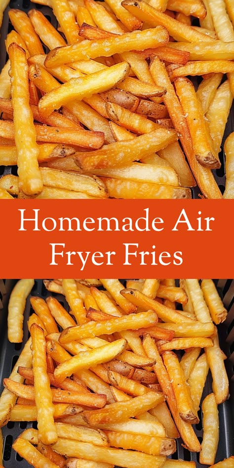 Make restaurant-quality French fries at home using your air fryer! This recipe is quick, easy, and absolutely delicious. Air Fried Fries Homemade, Ninja Air Fryer French Fries, Air Fryer Frys, Home Fries In The Air Fryer, Home French Fries Recipe, Homemade French Fries In Air Fryer Oven, Oven Air Fryer French Fries, Air Fried Homemade French Fries, How To Air Fry French Fries