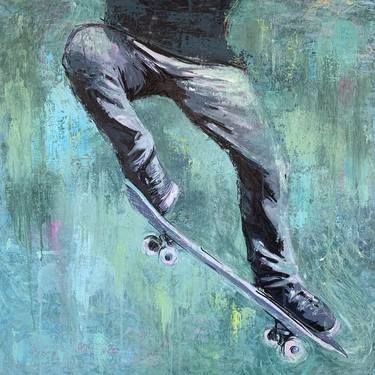 Modern Paintings For Sale | Saatchi Art Skater Paintings, Skate Painting, Skater Art, Switzerland Painting, Apocalypse Landscape, Skateboarding Art, Art Skateboard, Art Atelier, Sports Painting