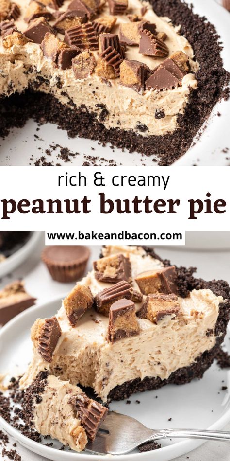 Reese's Peanut Butter Cookie Pie, Jimmy Carter Peanut Butter Pie, Easy Reeses Pie, Simple Peanut Butter Pie, Pioneer Woman Peanut Butter Pie, Pie Recipes For Thanksgiving, Cool Whip Peanut Butter Pie, Chocolate Chip Peanut Butter Pie, Reese’s Pie