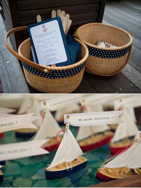 Boat escort cards Navy Red Wedding, Boat Cake Topper, Sailboat Cake, Petal Cones, Wedding Name Place Cards, Nautical Favors, Benedict Recipe, Boat Cake, Eggs Benedict Recipe