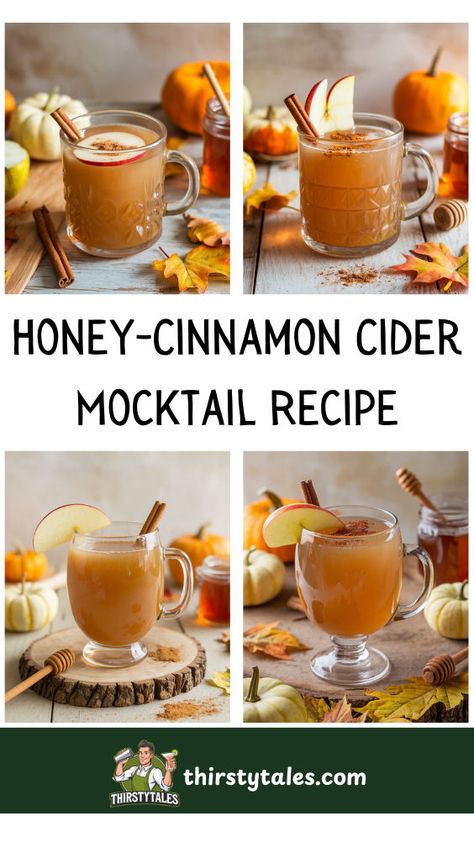 "Discover the ultimate Honey-Cinnamon Cider Mocktail recipe, a delightful non-alcoholic drink perfect for fall! This spiced cider drink combines the warmth of honey and cinnamon for a refreshing twist on traditional cider. Ideal for gatherings, this healthy mocktail is a must-try among fall cocktail ideas. Enjoy the cozy flavors without the alcohol with this easy cider mocktail recipe!" Fall Warm Drinks, Crockpot Cider, Thanksgiving Cider, Drinks Mocktail, Healthy Mocktail, Cinnamon Drink, Cider Drinks, Fall Cocktail, Mocktail Recipes