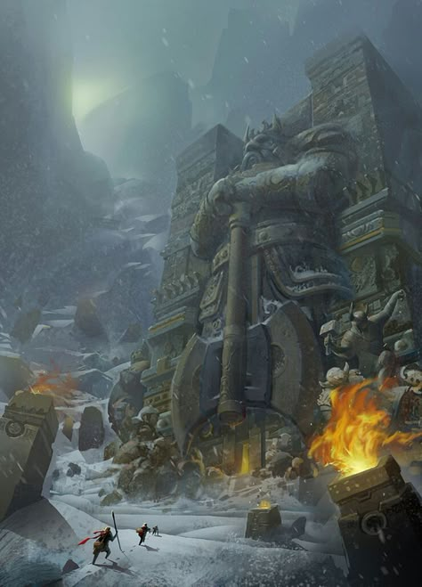 Entrance to a future location in Kardenar Dwarven City, Creature Fantasy, Fantasy City, Fantasy Castle, Fantasy Setting, Fantasy Places, Fantasy Map, Fantasy Art Landscapes, Fantasy Concept Art