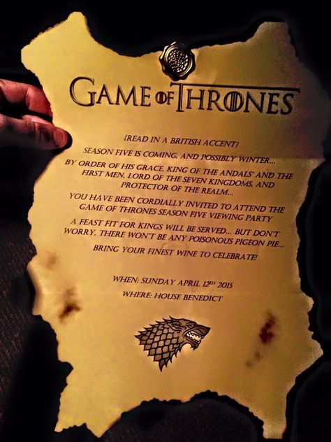 Game of thrones invitations 2015, season 5 Games Of Thrones Birthday Invitation, Game Of Thrones Decorations Party, Game Of Thrones Themed Party, Game Of Thrones Party Ideas, Game Of Thrones Invitation, Game Of Thrones Party Decorations, Game Of Thrones Food, Game Of Thrones Halloween, Game Of Thrones Decor