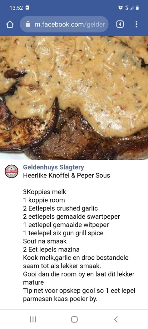 Suid Afrikaanse Resepte Afrikaans, Suid Afrikaanse Resepte, South African Recipes Afrikaanse Resepte, Homemade Sauce Recipes, African Cooking, Easy Meat Recipes, South African Recipes, Fair Food Recipes, Food Recepie