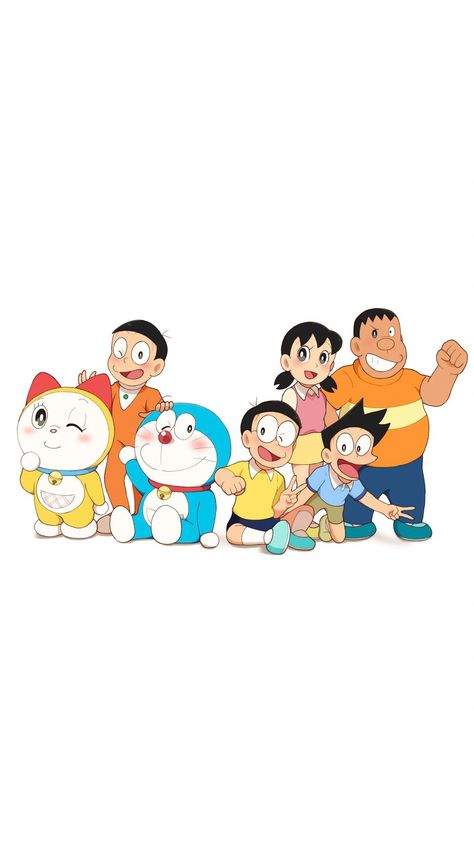 Doraemon Family Drawing, Doraemon Group Photo, Doramon Pic Drawing, Doraemon With Friends, Doraemon All Characters, Nobita And Friends, Doraemon Friends, Doraemon And Friends, Doraemon Characters