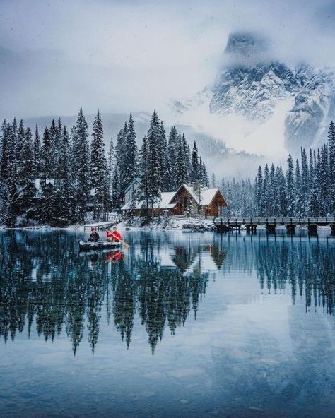 CANADA on Instagram: "An astonishing winter morning at Emerald Lake lodge. Nestled in Yoho National Park, and one of the many gems in British Columbia as a whole. Photos by @braybraywoowoo #HeartsofCanada #CANADA" British Columbia Winter, Yoho National Park Canada, Emerald Lake Lodge, Winter Lodge, Photos Animals, Canada Photography, Yoho National Park, Canada National Parks, Canadian Winter