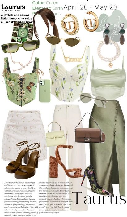 taurus ♉ Outfit | ShopLook Taurus Venus Outfits Women, Venus Sign Taurus Style, Taurus Costume Zodiac, Taurus Inspired Outfits, Taurus Dressing Style, Taurus Style Aesthetic, Taurus Venus Aesthetic Outfits, Taurus Women Aesthetic, Taurus Rising Outfits