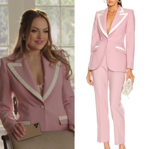 Us Costume, Dynasty Closet, Dynasty Outfits, Fallon Carrington, Dynasty Clothing, Queen Outfit, Silk Blazer, Corporate Fashion, Clothes Jewelry