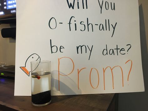 Promposal Ideas Fishing, Fish Promposal Ideas, Be My Boyfriend Proposal Ideas, Fish Promposal, Fishing Promposal, Girl Ask Guy, Mermaid Dancing, Matric Dress, Prom Posters