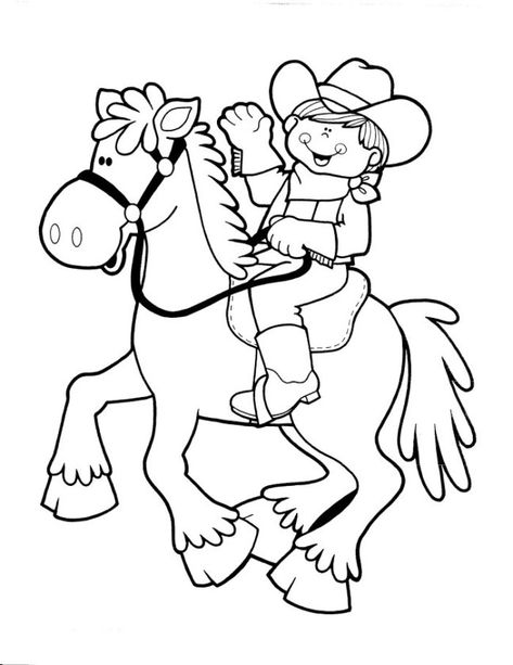 Preschool Coloring Pages, Wilde Westen, Horse Coloring Pages, Free Coloring Sheets, Easy Coloring Pages, Western Theme, Coloring Pages To Print, Horse Coloring, Inspiration For Kids