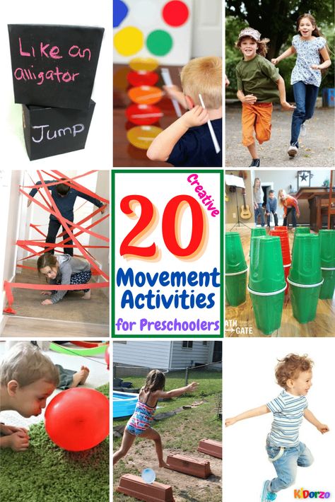 Thinking about activities for kids? 🤔 Give these creative movement activities for preschoolers a go and watch your child enjoy learning while building their physical and body strength! 💪 👇👇👇 https://www.kidorzo.com/creative-movement-activities-for-preschoolers/ Physical Activities For School Age, Active Activities For Preschoolers, Preschool Exercise Activities Art, Hyper Active Kids Activities, Exercise Crafts For Preschool, Physical Activity For Preschool, Creative Curriculum Exercise Study, Movement Activities For Preschool, Movement Activities For Preschoolers