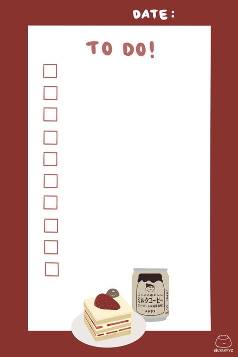 To Do List Memo Pad, Memo Template Free Printable, Sanrio To Do List Template, Aesthetic Note Template Printable, To Do List Aesthetic Study, Kawai Note Template, Memo Pad Design, Study Planner Printable, Note Pad Design