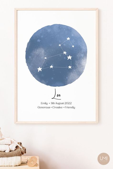 Constellation Pictures, Nursery Ideas Constellation, Astrology Nursery, Zodiac Nursery, Celestial Nursery Artwork, Birth Stats Wall Art, Zodiac Wall Art, Zodiac Poster, Birth Poster