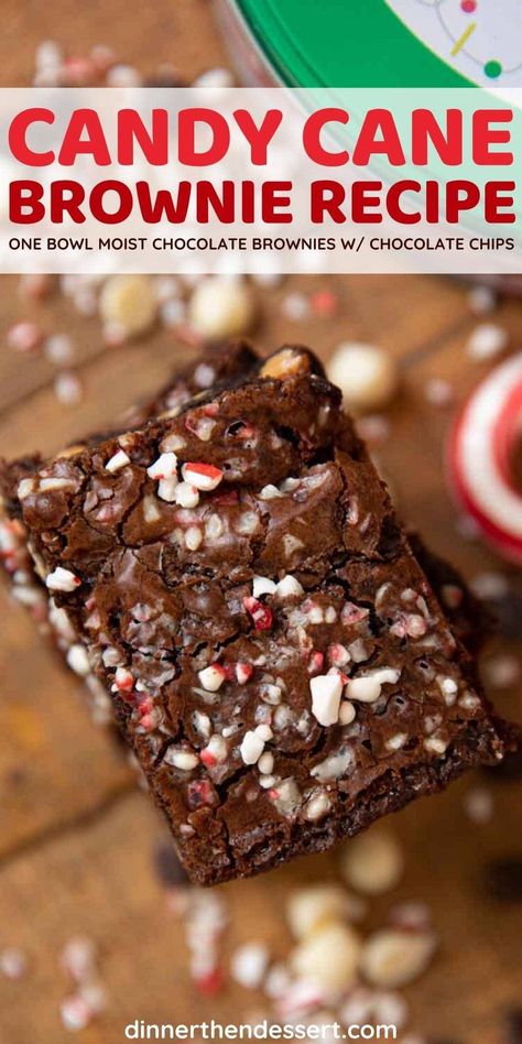 Fudgy Peppermint Brownies, Brownie Mix Peppermint Brownies, Peppermint Brownie Recipes, Christmas Peppermint Brownies, Chocolate Peppermint Slice, Peppermint Brownies Easy, Xmas Squares Recipes, Candy Cane Chocolate Chip Cookies, Recipes With Candy Canes