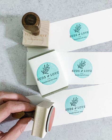 Soap Logo, Soap Packaging Design, Etsy Packaging, Soap Stamp, Packaging Ideas Business, Small Business Packaging Ideas, Custom Stamp, Simple Packaging, Small Business Packaging