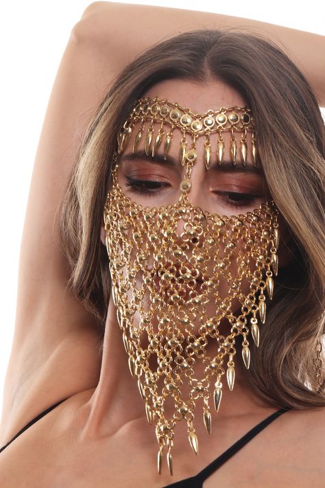 Veil Face Cover, Face Mask Jewelry, Face Chain Jewelry, Veil Mask, Head Chain Jewelry, Face Chain, Gold Face Mask, Face Jewelry, Chain Mask