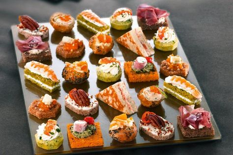 Tipiak Luxury Temptation Canapes | Meat & Poultry Based- Heat To Eat | Buffet & Sharers | Savoury Products | Meal Solutions | Brakes Foodservice Basil Cake, Spiced Bread, Grilled Courgette, Spinach Bread, Comte Cheese, Candied Lemon Peel, Profiterole, Gourmet Appetizers, Tomato Bread