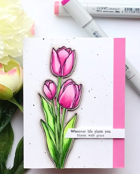 Simon Says Stamp Sketch Tulip Bouquet Tulips Card, Scratchboard Art, Paper Flower Art, Tulip Bouquet, Simon Says Stamp, Friend Birthday Gifts, Simon Says, Diy Art Painting, Easy Diy Crafts