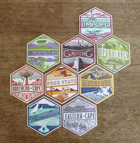 Travel Coasters by Essie Letterpress , via Behance Letterpress Coasters, Graphic Deisgn, Coaster Projects, Provinces Of South Africa, South African Art, Unique Coasters, Beautiful Branding, Viral Marketing, Printed Coasters