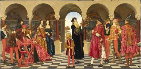 painting of a medieval royal court Lady Lever Art Gallery, John Howe, Pre Raphaelite Brotherhood, Pre Raphaelite Art, John Everett Millais, John William Waterhouse, Art Of Manliness, History Painting, English Artists