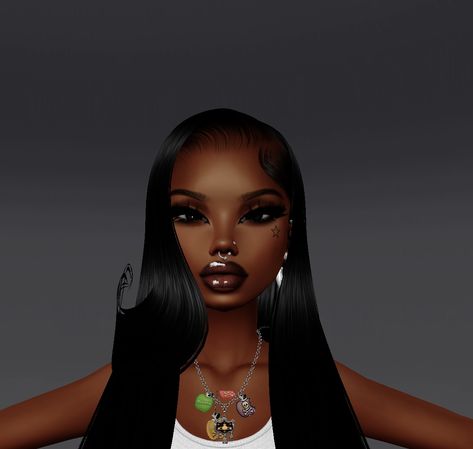 Cute Cartoon Icons, Imvu Hairstyles, Outfits Japanese, Imvu Fits, Cute Outfits With Black Leggings, Baddie Hair, Outfits With Black Leggings, Fantasy Fits, Melanin Art