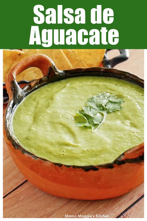 Green Avocado Salsa, Salsa For Tacos, Guacamole Salsa Recipe, Avocado Salsa Verde Recipe, Avocado Tomatillo Salsa, Green Salsa Recipe, Mexican Avocado, Food Sauces, Mexican Salsa Recipes