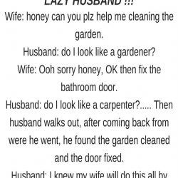 LAZY HUSBAND !!! Lazy Husband Quotes, Lazy Men Quotes, Husbands Helping With Chores Quotes, Quit Being Lazy, Lazy Husband, Lazy Meme, Husband Quotes Marriage, Lazy Memes Humor, Husband Humor