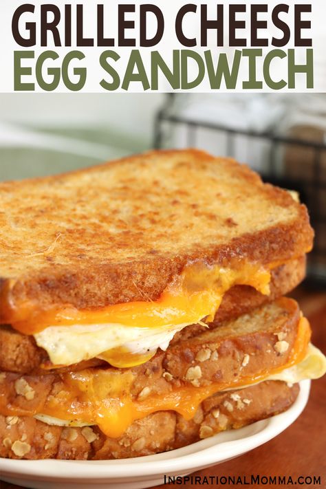 This grilled cheese and egg sandwich combines a fried egg with classic grilled cheese for a sandwich that's easy and delicious. #inspirationalmomma #grilledcheeseandeggsandwich #grilledcheeseeggsandwich #grilledcheesesandwich #grilledcheeserecipe Sausage Egg Sandwich, Basic Grilled Cheese, Gourmet Grilled Cheese Sandwich, Fried Egg Sandwich, Egg And Cheese Sandwich, Gourmet Grilled Cheese, Classic Grilled Cheese, Sausage Sandwiches, Cheese Sandwich Recipes