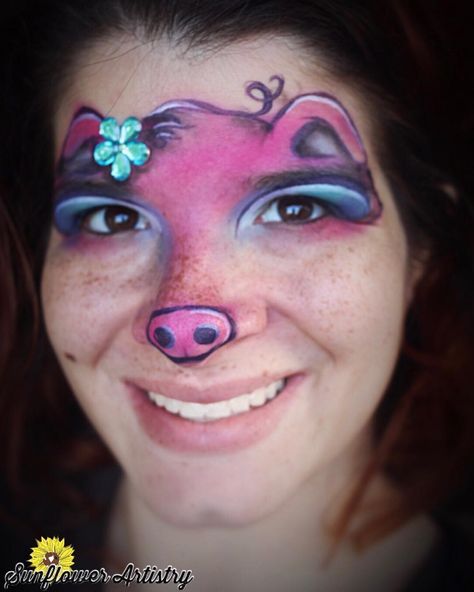 #little #piggy #pig #farm #wisconsin #facepaint #gems #oink #pink #nose #cute #fun #farmanimals #shareyourfacepaint #facepaintcom #art… Pig Nose Face Paint, Pig Nose Makeup, Pig Makeup Halloween, Pig Face Paint, Shrek Jr, Animal Face Paintings, Nose Makeup, Face Paint Kit, Pig Crafts