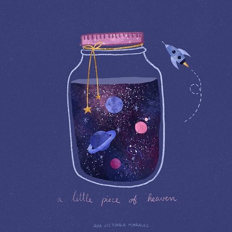 I wanted to try @kalypsoillustrations #drawthisinyourstyle challenge of a cute space jar, I remember making one of this as a kid with… Space Jar, Galaxy Jar, Magical Quotes, Beautiful Landscape Wallpaper, To Infinity And Beyond, Jar Crafts, Star Art, Landscape Wallpaper, Beautiful Landscapes