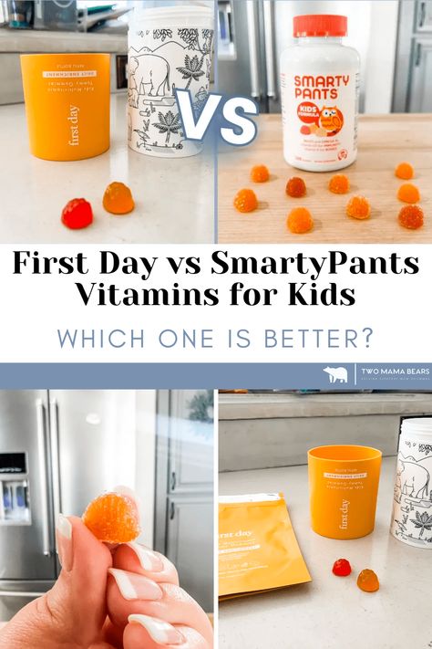 First Day vitamins vs Smartypants vitamins – which one is better for your toddlers and kids? Join me for a showdown where we compare price, taste, texture, ingredients, and so much more. Spoiler alert: neither of these is actually my top recommendation. Get all the tea here! First Day Vitamins, Which Vitamins To Take Together, Best Time Of Day To Take Vitamins, Best Vitamins For Kids, Toddler Vitamins, Kids Vitamins, Picky Eating Toddler, Walmart Kids, Vitamin B9