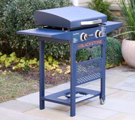 When you think of a Blackstone griddle you think of an all-black griddle cart, with maybe some silver on it. Blackstone has expanded from that aesthetic with some new color offerings that are available exclusively through QVC. Blackstone Grill, Griddle Grill, Bacon And Eggs, Outdoor Grills, Blackstone Griddle, Outdoor Cover, Camping Stove, Pizza Oven, Outdoor Cooking