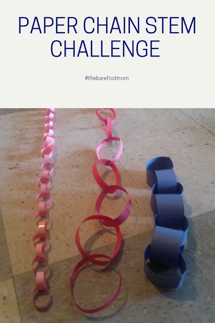 The Barefoot Mom: Paper Chain STEM Challenge- What's the longest chain you can make with a single piece of paper? #STEMeducation #STEAM #homeschool #parenting Paper Chain Activity, Christmas Paper Garland Chain, Kid Entrepreneurs Ideas, Homeschool Science Experiments, Stem Challenge, Kindergarten Stem, Stem Projects For Kids, Homeschool Projects, Homeschool Crafts