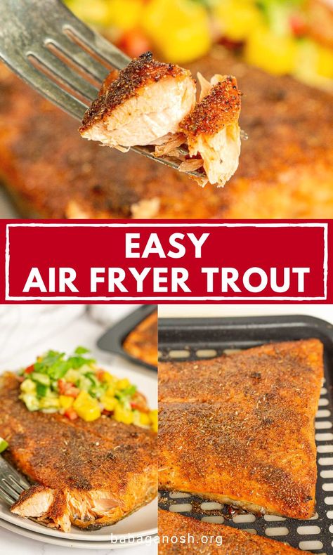 Best Way To Cook Trout, How To Cook Trout In Air Fryer, Easy Trout Recipes Baked, Airfryer Trout Recipes, Frozen Trout Recipes, Trout Fillet Recipes Air Fryer, Air Fryer Steelhead Trout Recipe, Air Fryer Rainbow Trout, Red Trout Recipes