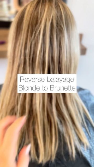 Blonde Trying To Go Brown, Transition From Blonde Highlights To Brown, Socolor Sync Formulas, How To Add Brown To Blonde Hair, Balayage Vs Reverse Balayage, Base Break Blonde Before And After, Break Up Blonde Hair, Transition From Blonde Back To Brunette, Transition From Highlights To Balayage