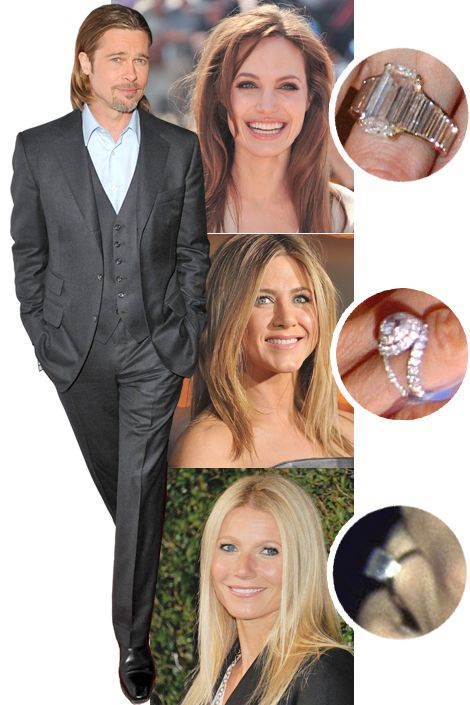 Jennifer Aniston Engagement Ring, Angelina Jolie Engagement Ring, Brad Pitt Jennifer Aniston, Richard Burton Elizabeth Taylor, Brad Pitt And Jennifer, Nick Lachey, Charlie Sheen, Engagement Celebration, Celebrity Engagement Rings