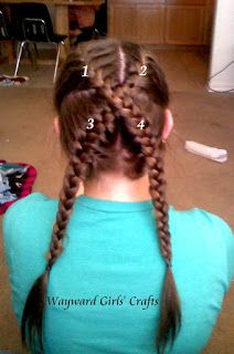 Wayward Girls' Crafts: Criss Cross French Braids Hairstyles With Curled Hair, Good Hairstyle, Reverse French, Twin Braids, Pretty Braids, French Braids, Gym Hairstyles, French Braid Hairstyles, Four Sisters