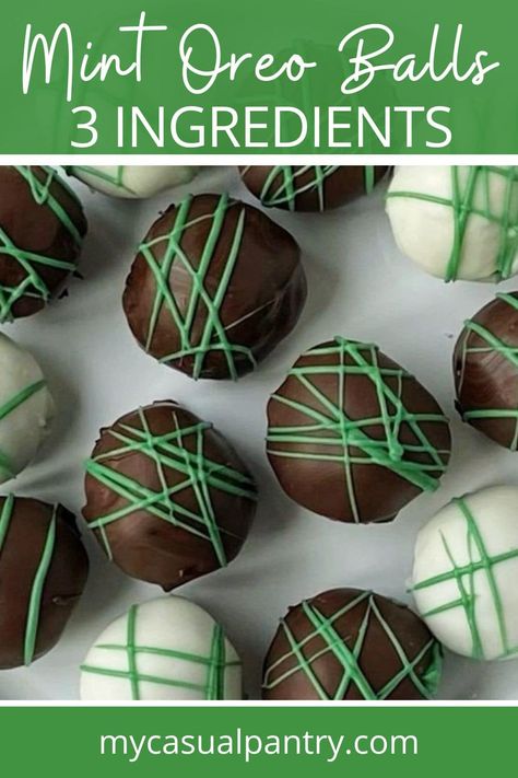 chocolate covered oreo balls on a plate. Oreo Mint Truffles, Mint Oreo Balls, Leprechaun Shenanigans, Oreo Cookie Truffles, Mint Pie, Cookie Truffles, Oreo Cookie Balls, Cheesecake Balls, Cookie Balls