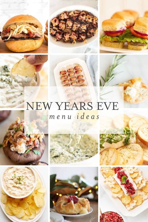 New Years Eve Crock Pot Ideas, Menu For New Years Eve Party, New Years Eve Party Recipes, New Year’s Eve Party Dishes, New Years Eve Crockpot Recipes, New Year’s Day Party Food, Nye Party Menu Ideas, New Year’s Eve Salad, Crockpot New Years Eve Parties Food